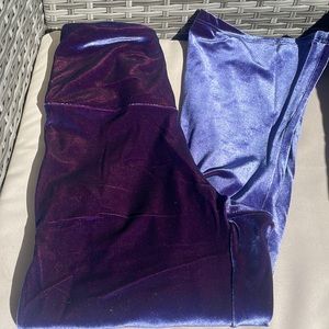 CCM purple velvet flare pants